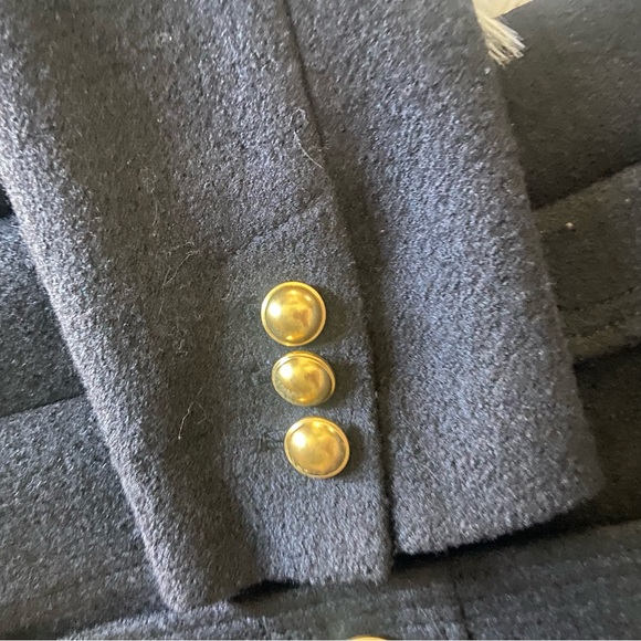 LOFT Sz 8P Black Double-Breasted Women’s Pea Coat with Gold Buttons - Picture 13 of 13